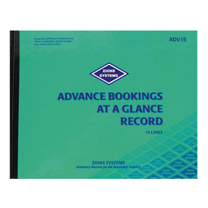 ADV15 - 15 Line Advance Bookings at a Glance Record