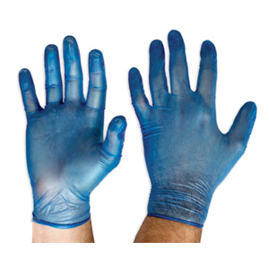DVBPF - Blue Vinyl Gloves - Powder Free