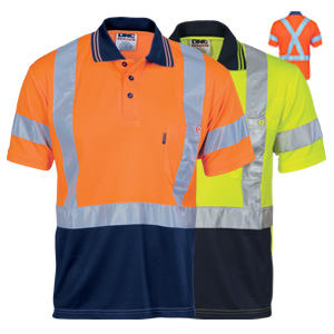 Hivis D/N Cool Breathe Polo Shirt With Cross Back R/Tape